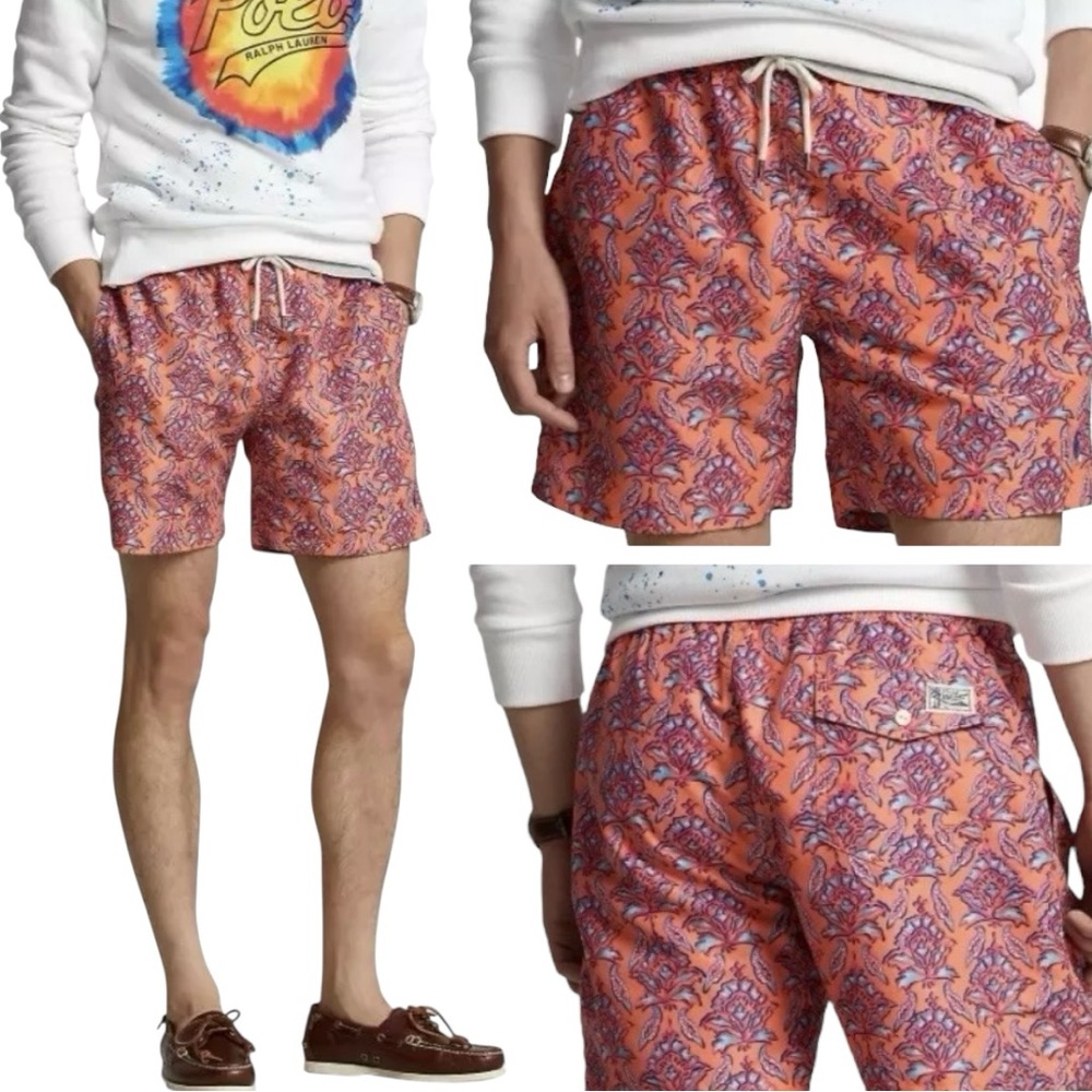 Polo Ralph Lauren Swim Shorts XXL Mens Polo RL Swimwear 2XL Floral Print Trunks